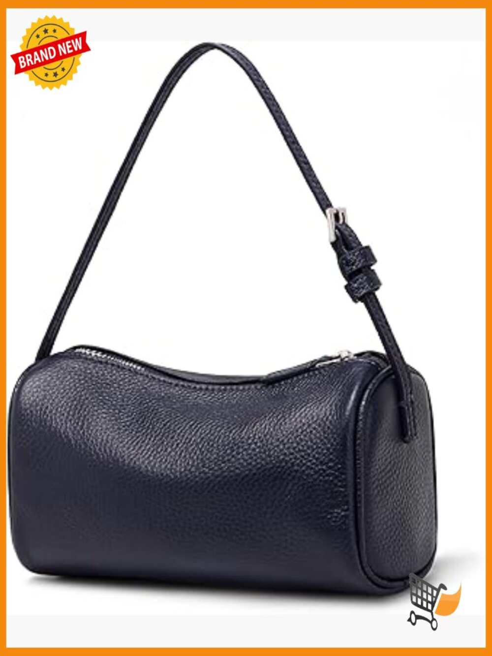 Genuine Leather Crossbody Hobo Barrel Purse